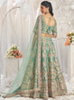 Load image into Gallery viewer, Sea Green Bridel net and Gotapatti &amp; Moti embroidery Semi-Stitched Lehenga choli &amp; Dupatta ClothsVilla
