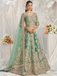 Load image into Gallery viewer, Sea Green Bridel net and Gotapatti &amp; Moti embroidery Semi-Stitched Lehenga choli &amp; Dupatta ClothsVilla