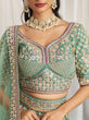 Load image into Gallery viewer, Sea Green Bridel net and Gotapatti &amp; Moti embroidery Semi-Stitched Lehenga choli &amp; Dupatta ClothsVilla