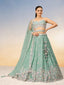 Sea Green Chiffon Sequins and thread embroidery Semi-Stitched Lehenga choli & Dupatta ClothsVilla