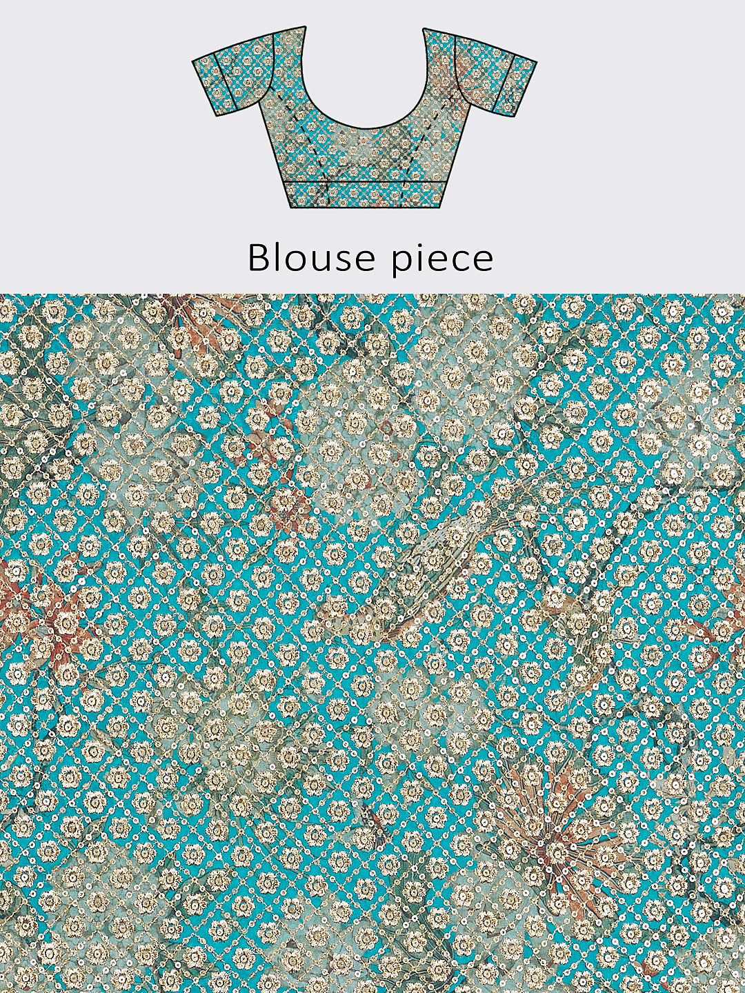 Sea green colour Organza Floral design digital print Semi-Stitched Lehenga choli & Dupatta ClothsVilla