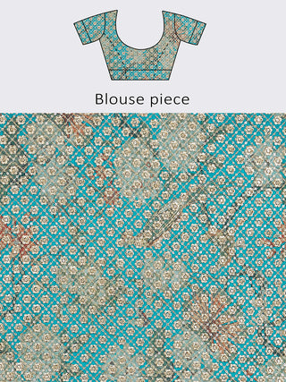 Sea green colour Organza Floral design digital print Semi-Stitched Lehenga choli & Dupatta ClothsVilla