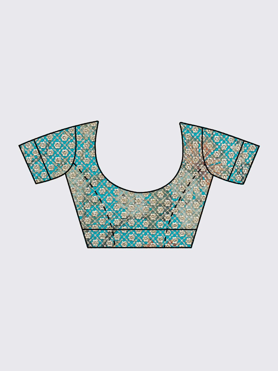 Sea green colour Organza Floral design digital print Semi-Stitched Lehenga choli & Dupatta ClothsVilla