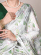 Load image into Gallery viewer, Sea Green Elegant Floral Printed Satin Silk Saree with Mono Benglory Blouse Piece ClothsVilla