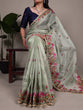 Load image into Gallery viewer, Sea Green Elegant Zari Kota Tissue Saree with Exquisite Thread Embroidery Work and Banglory Blouse Piece – Premium Ethnic Ensemble ClothsVilla