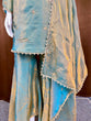 Load image into Gallery viewer, Sea Green Fandy Top Sharara Set ClothsVilla