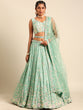 Load image into Gallery viewer, Sea Green Georgette heavy Sequinse embroidery Semi-Stitched Lehenga choli &amp; Dupatta Clothsvilla