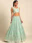 Sea Green Georgette heavy Sequinse embroidery Semi-Stitched Lehenga choli & Dupatta Clothsvilla