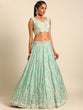 Load image into Gallery viewer, Sea Green Georgette heavy Sequinse embroidery Semi-Stitched Lehenga choli &amp; Dupatta Clothsvilla