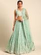 Load image into Gallery viewer, Sea Green Georgette heavy Sequinse embroidery Semi-Stitched Lehenga choli &amp; Dupatta Clothsvilla