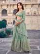 Load image into Gallery viewer, Sea Green Georgette Lehenga Choli Set with 7MM Sequins &amp; Zari Embroidery ClothsVilla