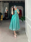Sea Green Luxuriously Plain Burberry Silk Frock for Effortless Summer Elegance ClothsVilla