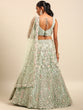 Load image into Gallery viewer, Sea green Net Multi Sequins with heavy Zarkan embroidery Semi-Stitched Lehenga choli &amp; Dupatta Clothsvilla