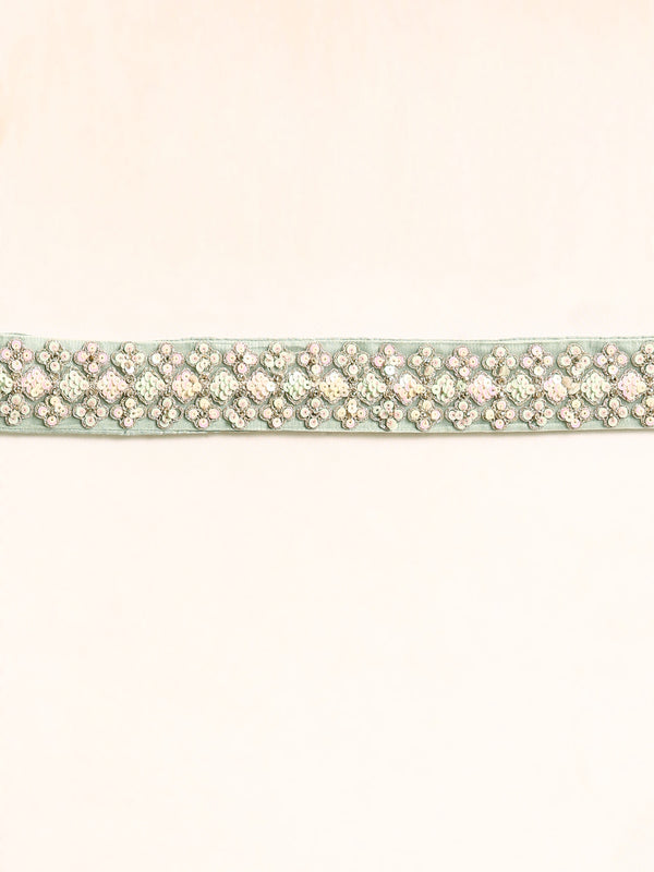 Sea green Net Multi Sequins with heavy Zarkan embroidery Semi-Stitched Lehenga choli & Dupatta Clothsvilla