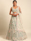 Sea green Net Multi Sequins with heavy Zarkan embroidery Semi-Stitched Lehenga choli & Dupatta Clothsvilla