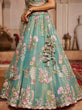 Load image into Gallery viewer, Sea Green Net Sequinse embroidery Semi-Stitched Lehenga choli &amp; Dupatta ClothsVilla