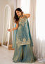 Sea Green Silk Embroidered Sharara Set ClothsVilla