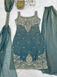 Load image into Gallery viewer, Sea Green Silk Embroidered Sharara Set ClothsVilla