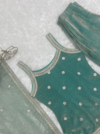Sea Green Silk Kurta Set with Dupatta ClothsVilla