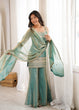 Load image into Gallery viewer, Sea Green Silk Kurta Set with Dupatta ClothsVilla