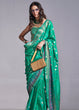 Load image into Gallery viewer, Sea Green Timeless Banarasi Blended Silk Saree with Intricate Design – Perfect for Grand Occasions ClothsVilla