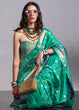 Load image into Gallery viewer, Sea Green Timeless Banarasi Blended Silk Saree with Intricate Design – Perfect for Grand Occasions ClothsVilla