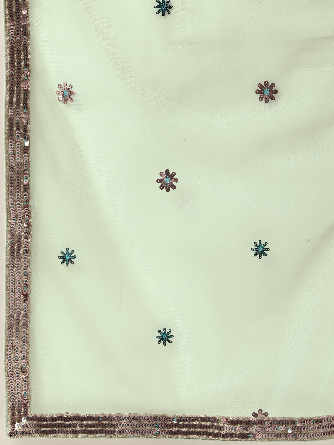 Seagreen - Net Sequin Embroidered Semi-Stitched Lehenga Clothsvilla