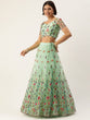 Load image into Gallery viewer, Seagreen - Net Sequin Embroidered Semi-Stitched Lehenga Clothsvilla
