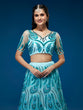 Load image into Gallery viewer, Seagreen Net Sequins Embroidered Semi-Stitched Lehenga &amp; Blouse with Dupatta Clothsvilla