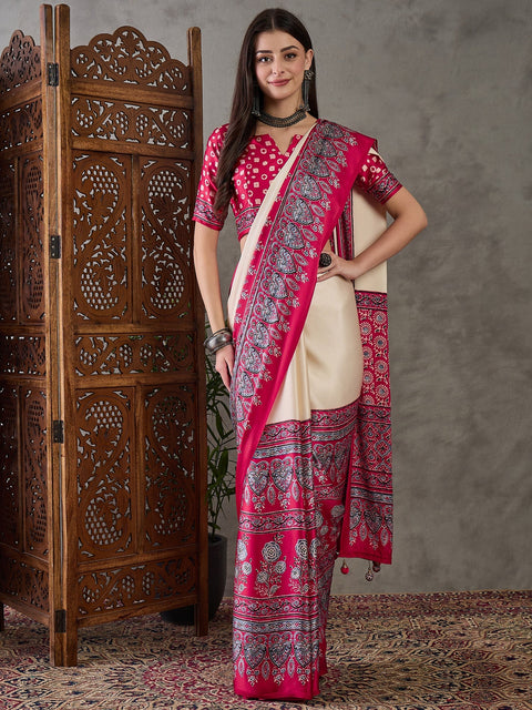 Meherika Elegant Semi Modal Saree for Wedding Functions ClothsVilla Main image