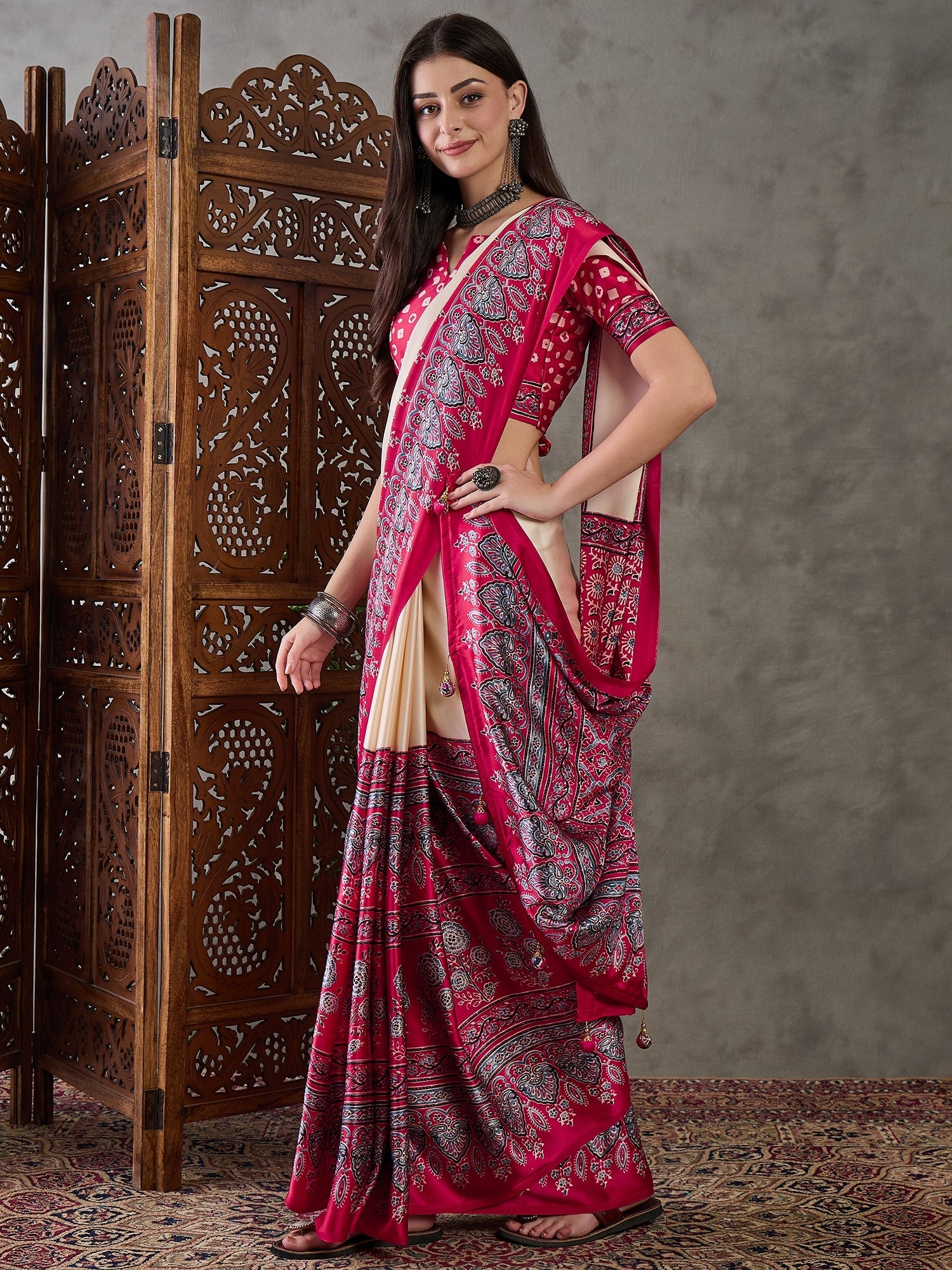 Meherika Elegant Semi Modal Saree for Wedding Functions ClothsVilla