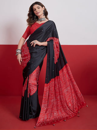 Ruhika Mirror Work Semi Modal Saree for Wedding & Party Wear ClothsVilla