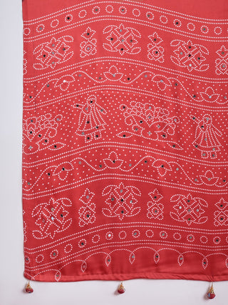 Ruhika Mirror Work Semi Modal Saree for Wedding & Party Wear ClothsVilla