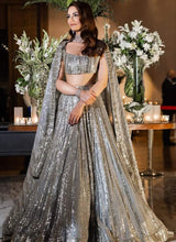 Load image into Gallery viewer, Sequined Georgette Lehenga Set with Net Dupatta ClothsVilla