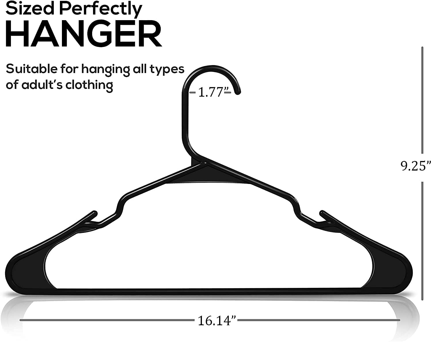 Set of 48 Plastic Clothes Hangers for Wardrobe | Multipurpose Non-Slip Hangers for Saree, Dress, Shirt, Pants, Kids Clothes Secondary image