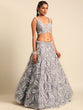 Load image into Gallery viewer, Shimmering Grey Organza Sequin Lehenga Choli Set with Zari Embroidery ClothsVilla