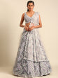 Load image into Gallery viewer, Shimmering Grey Organza Sequin Lehenga Choli Set with Zari Embroidery ClothsVilla