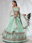 Shimmering Sea Green Lehenga Choli Set: Sequins & Thread Embroidery ClothsVilla