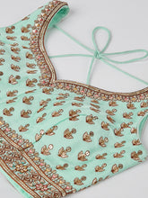 Load image into Gallery viewer, Shimmering Sea Green Lehenga Choli Set: Sequins &amp; Thread Embroidery ClothsVilla