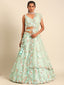 Shimmering Sea Green Lehenga Choli Set - Zari, Sequins & Thread Embroidery ClothsVilla