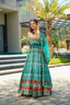 Silk Digital Print Anarkali Gown with Organza Dupatta Clothsvilla