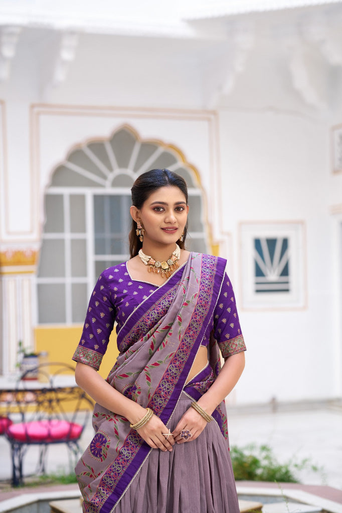 Silk Printed Lehenga with Iconic Sparkle ClothsVilla