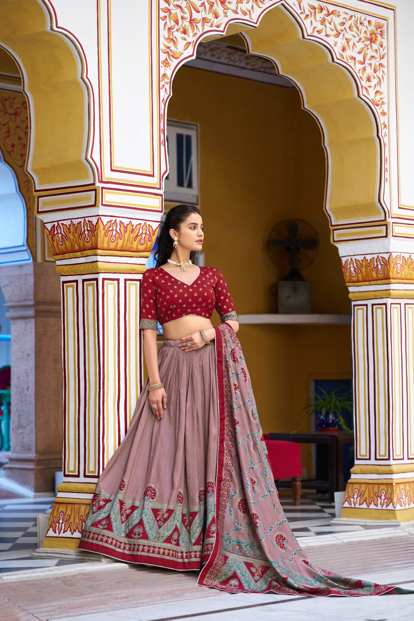 Silk Printed Lehenga with Iconic Sparkle ClothsVilla