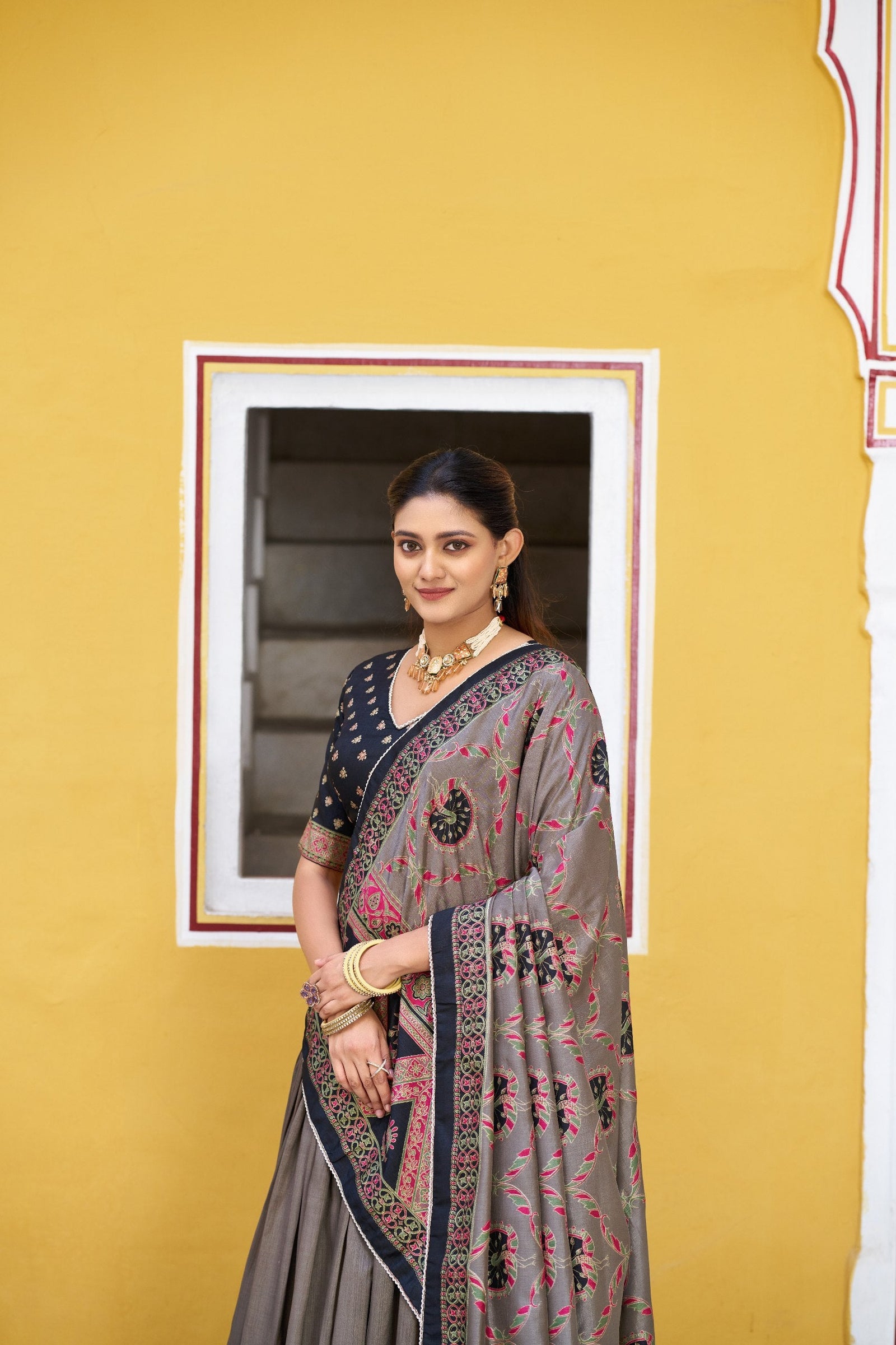 Silk Printed Lehenga with Iconic Sparkle ClothsVilla
