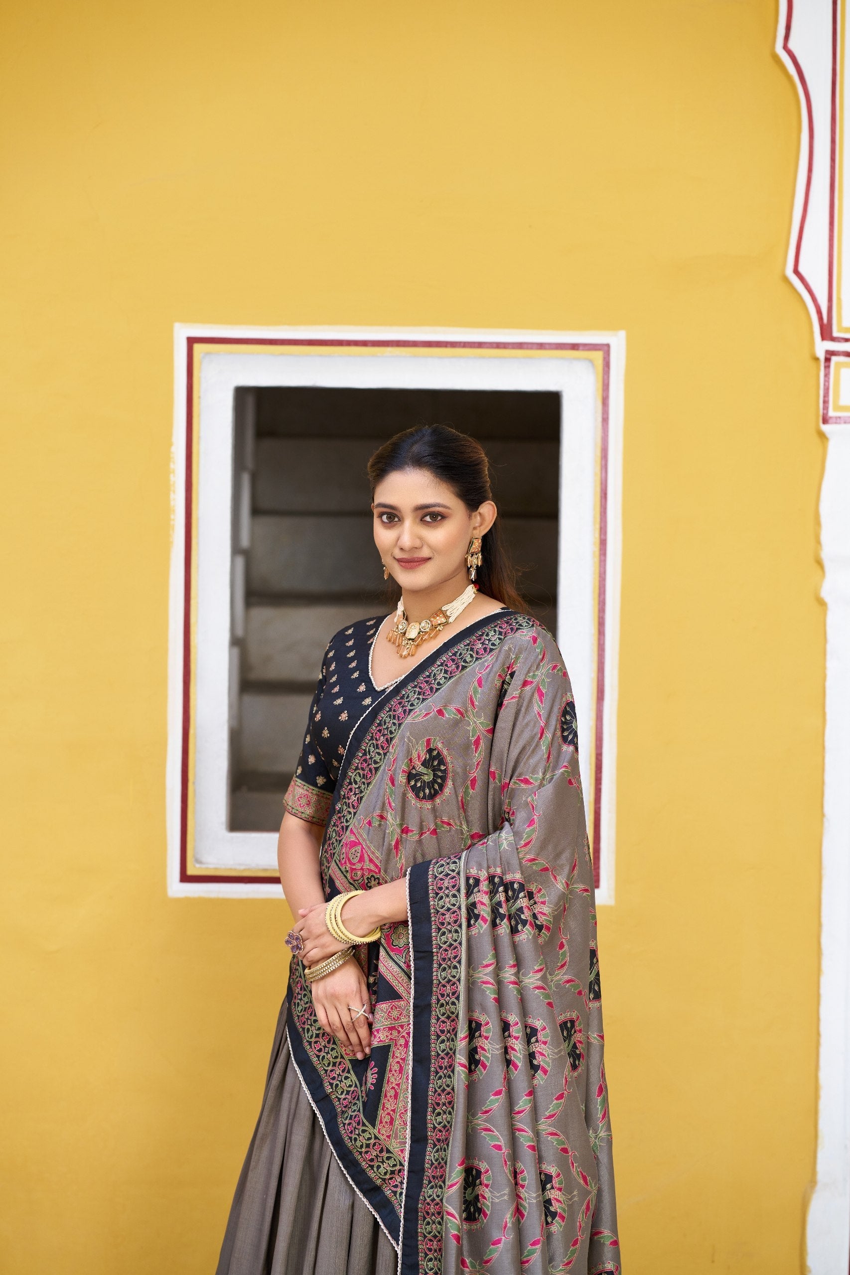 Silk Printed Lehenga with Iconic Sparkle ClothsVilla