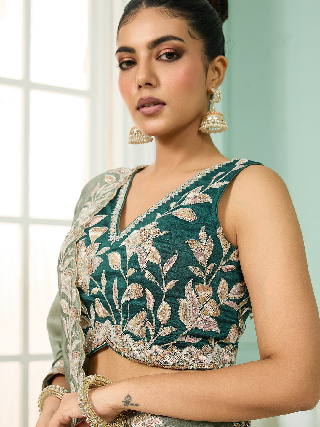 Silk Sequins Embroidered Semi-Stitched Lehenga & Unstitched Blouse With Dupatta Clothsvilla