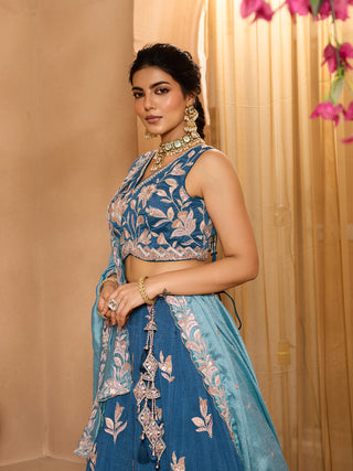 Silk Sequins Embroidered Semi-Stitched Lehenga & Unstitched Blouse With Dupatta Clothsvilla