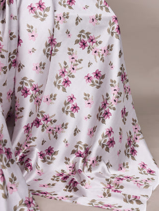 Silver Elegant Satin Silk Printed Saree with Banglory Blouse Piece – Soft, Lustrous & Timeless Ethnic Drape ClothsVilla