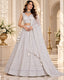 Silver Gray Georgette Sequins Lehenga ClothsVilla