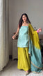 Load image into Gallery viewer, Sky Blue Chinon Silk Sequins Embroidered Palazzo Set with Dupatta ClothsVilla